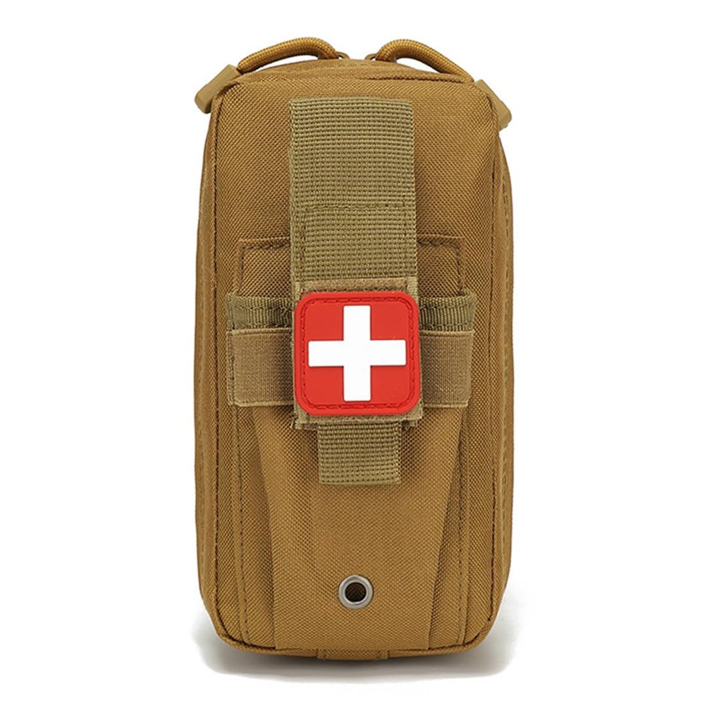 LYCZMY Tactical EMT Pouch Everyday Carry First Aid Pouch with Molle System Medical Pouch First Aid Pouch Survival Bag Include Cross Patch (Mud Color)