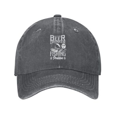 Beer Drinker Fishing Problem Baseball Cap for Men Women Vintage Trucker Hat Golf Hats Dad Hat Deep Heather