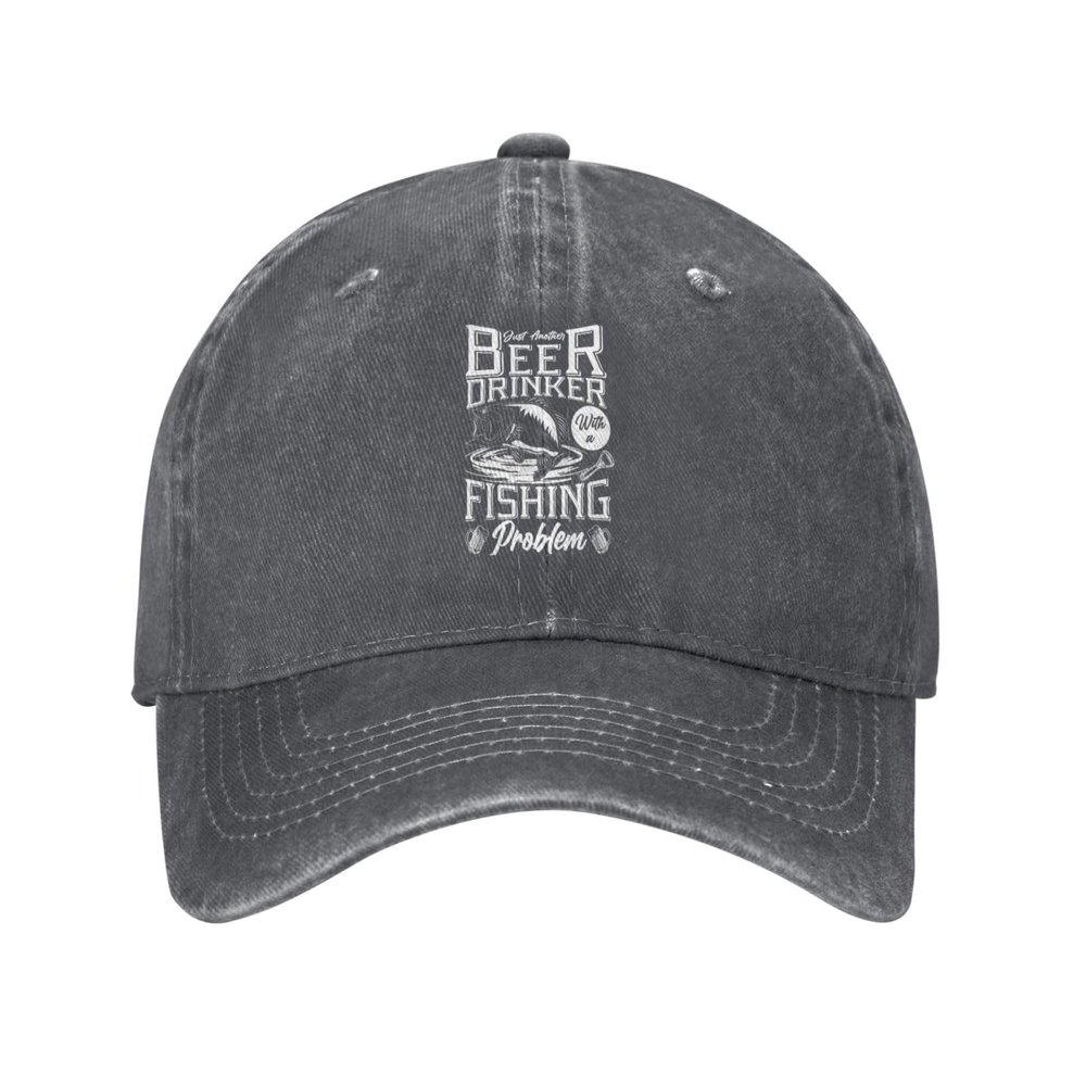 Beer Drinker Fishing Problem Baseball Cap for Men Women Vintage Trucker Hat Golf Hats Dad Hat Deep Heather