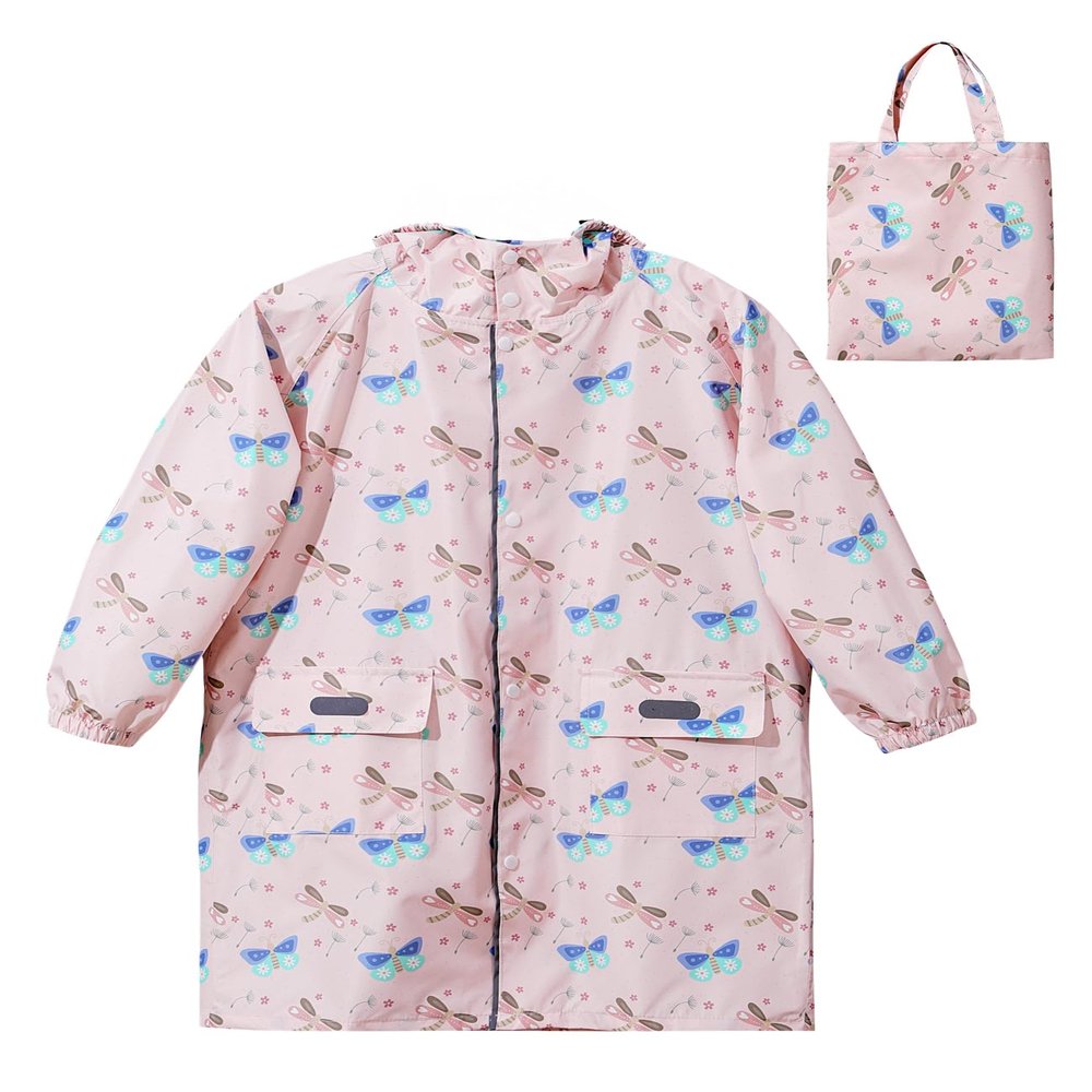 Kids Raincoat Girls Boys Rain Jacket Hooded Rain Poncho Rainproof Cape Rainwear Reusable Outwear S/2-4 Years