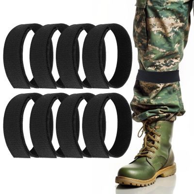 Gjinxi 8Pcs Boot Blousers, Ankle Straps, Elastic Boot Straps Blousing Straps, Trousers Blouses Straps, Ankle Hook and Loop, Boot Bands for Fishing Hunting Hiking Cycling Gardening Uniform