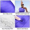 APEXUP Yoga Ball Exercise Ball, Anti Slip Stability Ball Chair, Heavy Duty Large Gym Ball for Fitness, Balance, Core Workout and Physical Therapy (S (15"~18") 45cm, Indigo) view 2