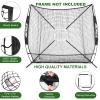 AOLIGEIJS Replacement 7' x 7' Baseball Softball Net (NET ONLY),with Large Ball Collection System,Frame Not Included (Black) view 2