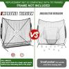 AOLIGEIJS Replacement 7' x 7' Baseball Softball Net (NET ONLY),with Large Ball Collection System,Frame Not Included (Black) view 3