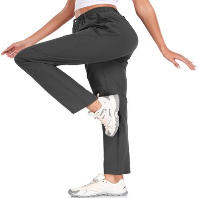 ZOOXING Womens Golf Pants Lightweight Quick Dry Nylon Summer Outdoor Travel Hiking Camping Pants with Zipper Pockets Darkgrey X-Large/29