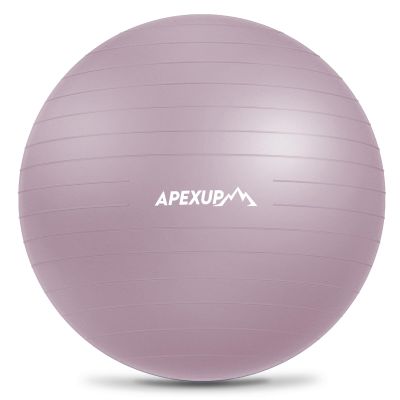 APEXUP Yoga Ball Exercise Ball Anti Slip Heavy Duty for Fitness, Balance & Core Workout (S (15"~18") 45cm, Mauve)