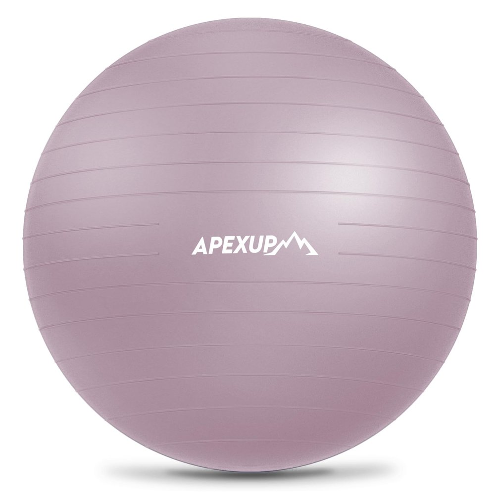APEXUP Yoga Ball Exercise Ball Anti Slip Heavy Duty for Fitness, Balance & Core Workout (S (15"~18") 45cm, Mauve)