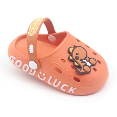 icosylify Toddler Shoes 0-8 yrs Girls Boys Clogs Sandals Garden Shoes Dinosaur Cartoon Slides Slip-Resistance Beach Slipper Toddler Little Kid Orange