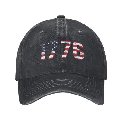 1776 American Flag Baseball Cap for Men Women Vintage Trucker Hat Golf Hats Dad Hat Black