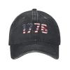 1776 American Flag Baseball Cap for Men Women Vintage Trucker Hat Golf Hats Dad Hat Black