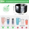 Silicone Bumper Boot for Stanley Quencher H2.0 40 oz 30 oz Tumbler with Handle & Stanley IceFlow 20oz 30oz, Protective Water Bottle Bottom Sleeve Cover, Tumbler Accessories (Mix-Black And White) view 2
