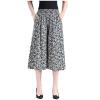 Generic Womens Pleated Chiffon Culottes High Elastic Waist Wide Leg Pants Dressy For Women Knee Length W2 Light Gray 4XL view 1