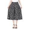 NineFit Basics Womens Pleated Chiffon Culottes High Elastic Waist Wide Leg Pants Dressy For Women Knee Length W2 Dark Gray L view 1