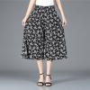 NineFit Basics Womens Pleated Chiffon Culottes High Elastic Waist Wide Leg Pants Dressy For Women Knee Length W2 Dark Gray L view 2