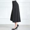 NineFit Basics Womens Pleated Chiffon Culottes High Elastic Waist Wide Leg Pants Dressy for Women Knee Length W1 Black XXL view 3