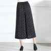 NineFit Basics Womens Pleated Chiffon Culottes High Elastic Waist Wide Leg Pants Dressy for Women Knee Length W1 Black XXL view 4