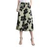 Generic Womens Pleated Chiffon Culottes High Elastic Waist Wide Leg Pants Dressy For Women Knee Length W1 Light Green XXL view 1