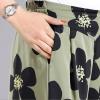 Generic Womens Pleated Chiffon Culottes High Elastic Waist Wide Leg Pants Dressy For Women Knee Length W1 Light Green XXL view 2