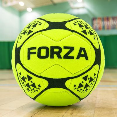 FORZA Indoor Footballs [3 Sizes] | Fluorescent Yellow Footballs Designed for Indoor and Laminate Surfaces - Ideal for Schools, Sports Centres & Coaches (25, Size 3)