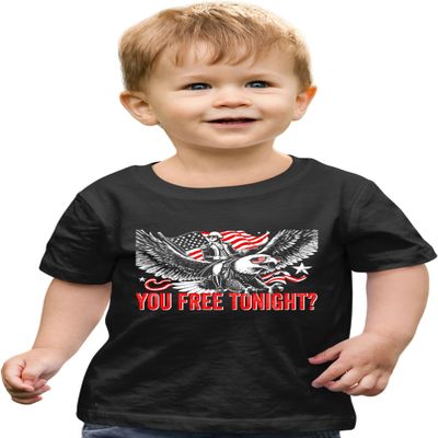 2T Black Toddler George Washington USA Bald Eagle You Free Tonight? Toddler T-Shirt