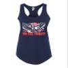 Large Navy Blue Women Fitted George Washington USA Bald Eagle You Free Tonight? Sleeveless Tank Top T-Shirt view 1