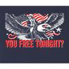 Large Navy Blue Women Fitted George Washington USA Bald Eagle You Free Tonight? Sleeveless Tank Top T-Shirt view 3