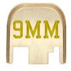 NDZ Performance Rear Slide Cover Back Plate for Gen 1-4 Glock 17 19, 9mm .40 .357 .45, Custom Light Gold Laser Engraved Images on Brass, Made in The USA - 9MM Caliber view 1
