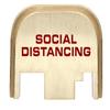 NDZ Performance Rear Slide Cover Back Plate for Gen 1-4 Glock 17 19, 9mm .40 .357 .45, Custom Red Laser Engraved Images on Brass, Made in The USA - Social Distancing view 1