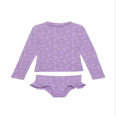 Gottex Baby Girl's Kids Toddler and Little Pineapple Print Two Piece Rash Guard Long Sleeve Swimsuit