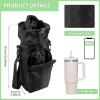 Water Bottle Holder with Adjustable Strap Portable Water Bottle Carrier Bag with Pockets Reusable Water Bottle Sling Bag Stylish Water Bottle Carrier for Hiking Travelling Camping 26.415.2cm(Black) view 2