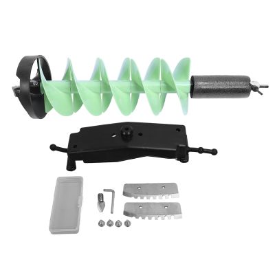Auger Drill Bit Ice Fishing Auger Electric Drill 8 Inch Diameter 28 Inch Long Carbide Nylon Floatable Ice Fishing Drill Bit with Universal Adapter
