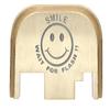 NDZ Performance Rear Slide Cover Back Plate for Gen 1-4 Glock 17 19, 9mm .40 .357 .45, Custom Silver Laser Engraved Images on Brass, Made in The USA - Smile Wait for Flash Smile view 1