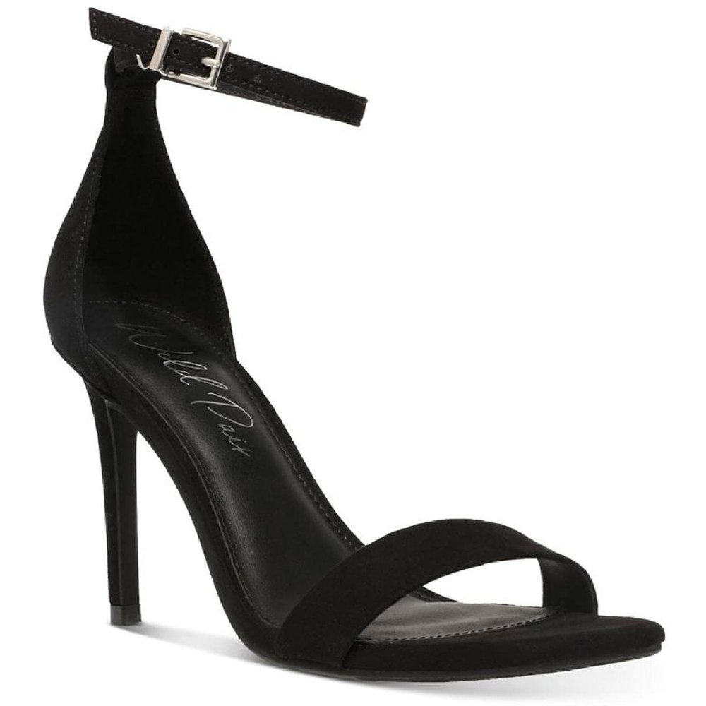 Wild Pair Womens Bethie Faux Suede Square Toe Heels Black 10.5 Medium (B,M)