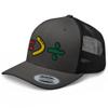 RIVEMUG NG Juneteenth Equality is Greater Than Division Embroidered Curved Bill Trucker Hat Mid Crown Adjustable Afro Cap Charcoal/Black view 1