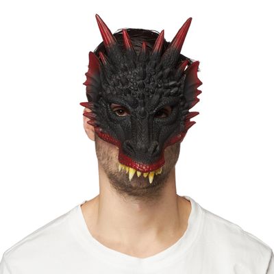 Supersoft 2-Tone Dragon Mask - Red and Black