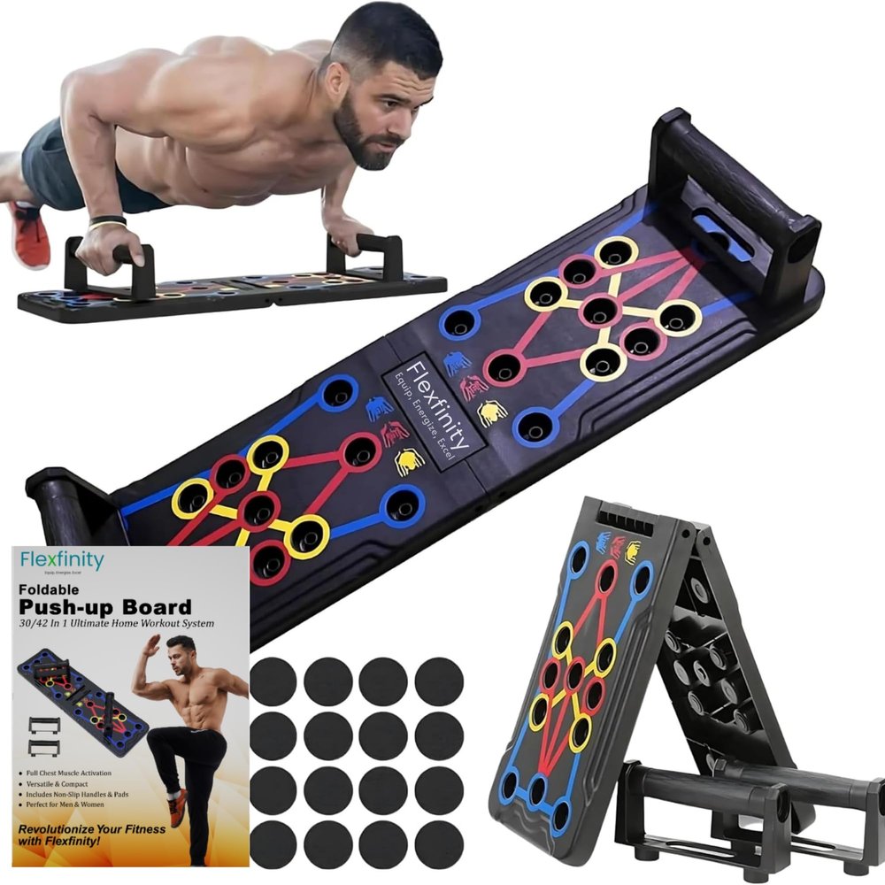 Push Up Board 25-in-1 | Portable Pushup Board & Push Up Bar for Men | Home Gym Pilates Board & Fitness Equipment | Workout Equipment, Gym Gear