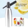 1L Soda Siphon Bottle,Portable Retro Alloy Soda Siphon, Carbonated Seltzer Water Maker with Pressure Regulator for Drinks Cocktail (Silver) view 2
