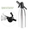 1L Soda Siphon Bottle,Portable Retro Alloy Soda Siphon, Carbonated Seltzer Water Maker with Pressure Regulator for Drinks Cocktail (Silver) view 3