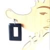 Clip-on Earrings Bohemian Wood Earrings Rectangle Dangle Assorted Colors 3 inch L (Black) view 2