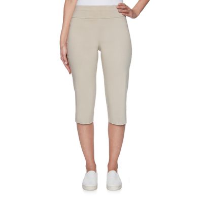 Ruby Rd. Womens Petite Mid-Rise Pull-On Straight Solar Millennium Tech Clamdigger with Side Splits Chino Size 6P