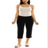 Zac & Rachel Women's Pull-On Slim Leg Crop Pant, Black, 10P view 3