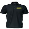 Security Polo in Black with Yellow/Reflective Design, Easy Care Pique Fabric, Poly/Cotton. view 1