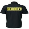 Security Polo in Black with Yellow/Reflective Design, Easy Care Pique Fabric, Poly/Cotton. view 2