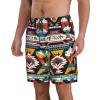 Native American Pattern Print Men's Beach Shorts Elastic Waist Drawstring Lightweight Summer Casual Shorts with Pockets White view 2