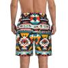 Native American Pattern Print Men's Beach Shorts Elastic Waist Drawstring Lightweight Summer Casual Shorts with Pockets White view 3