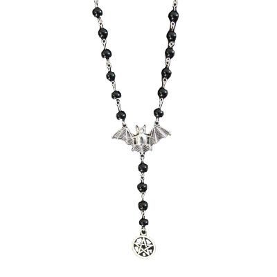 QIXIAMO Silver Flying Bat Necklace - Gothic, Punk Style - Women's Fashion Jewelry - Halloween, Special Occasions - Alloy, Nickel-Free, Cadmium-Free