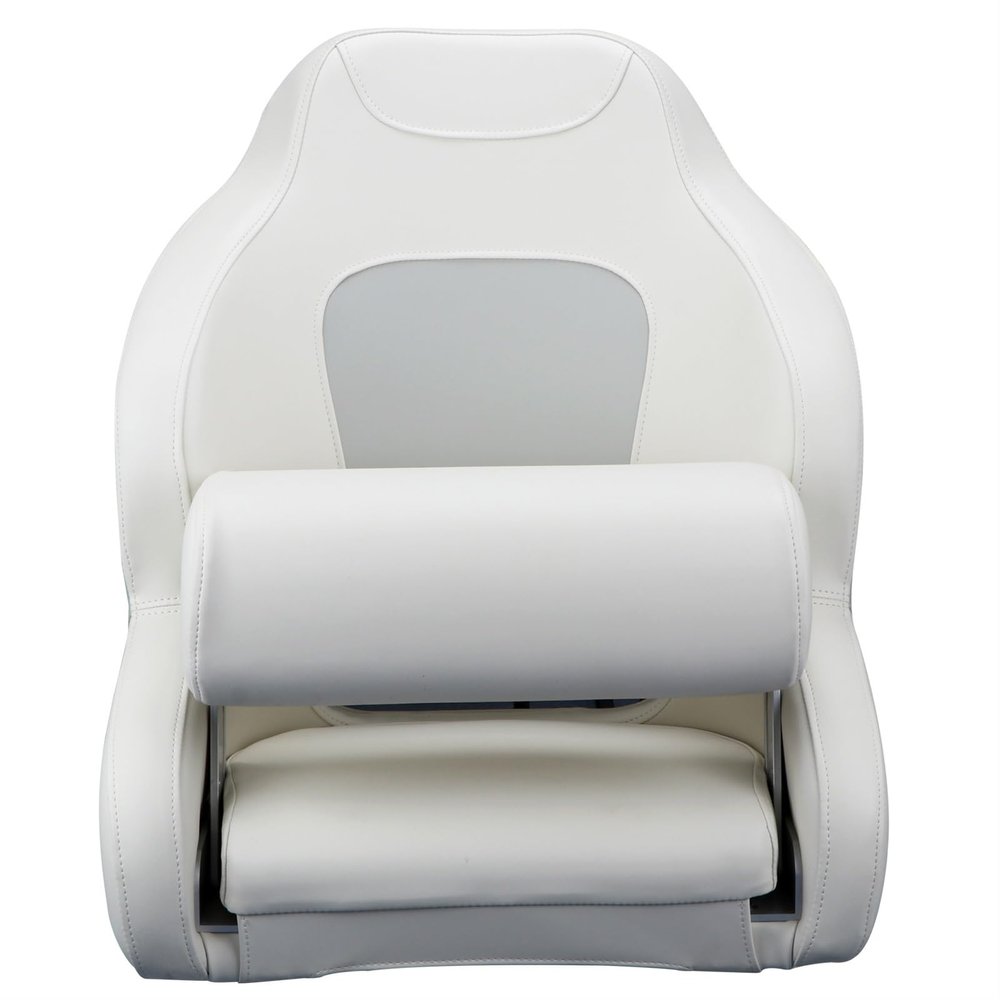UNKOMN Marine Hardware Boat Accessories Marine Folding Seat Boat Fishing Pro Casting Deck Seat Boat Bike Butt Chair(White)