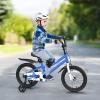 COSTWAY Kids Bike, 16 Inch Toddler Bike for Boys & Girls Aged 3-8 Years Old, Kids Bicycle w/Removable Training Wheels, Handbrake & Coaster Brake, Basket, Bell (Blue, Graffiti Pattern) view 2