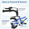 COSTWAY Kids Bike, 16 Inch Toddler Bike for Boys & Girls Aged 3-8 Years Old, Kids Bicycle w/Removable Training Wheels, Handbrake & Coaster Brake, Basket, Bell (Blue, Graffiti Pattern) view 3
