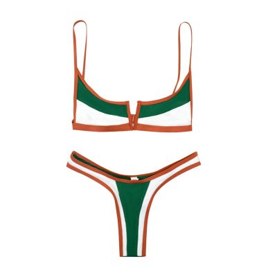Colaxi Female Bikini Set Swimming Costume Swimwear for Club Surfing Summer Beach Ladies, Brown, L